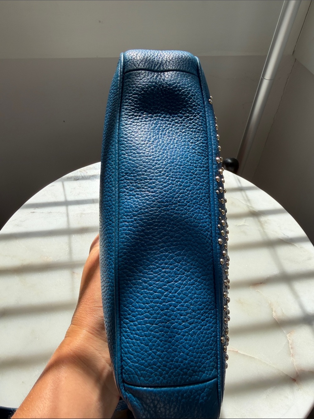 Coach Blue Leather Studded Crossbody Bag - Picture 7 of 8